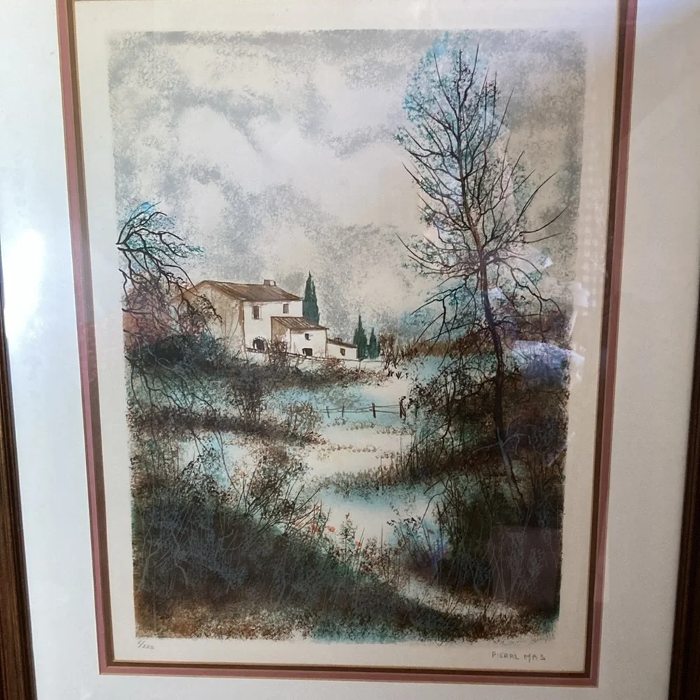 Framed Landscape Art Print by Pierre Mas  33”  X 27”